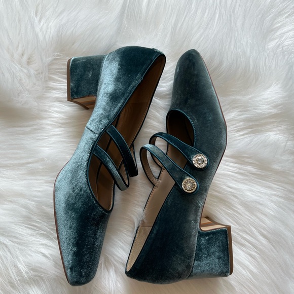 Sam Edelman Tahira Block Heel Mary Jane Teal Size 8.5 - Picture 4 of 8